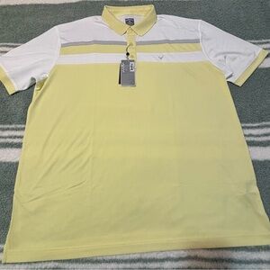 Callaway XXL Men's Yellow and White Polo Shirt